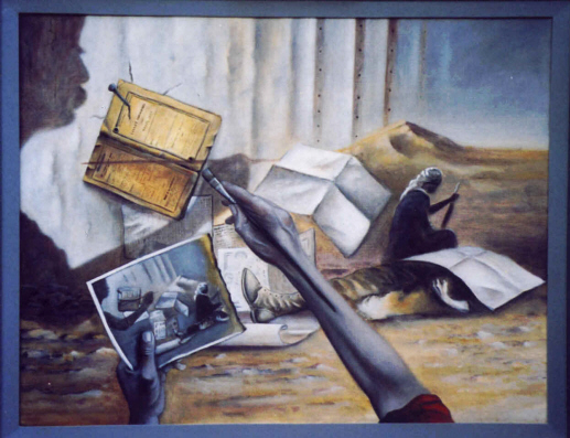 Alain-Christian Benedetti : " Aot 14  " - II - Huile sur toile 81 x 65 cm - 1981 -  LMDA / A -C.B.