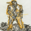 Georg Baselitz  : "Ein neuer Typ " ('Un nouveau type') - 1965 -Aquarelle, fusain et pastel sur papier  British Museum - Georg Baselitz