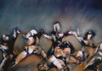 Giuseppe Schembri Bonaci : " Danza pura " Huile sur toile  54 x 73 cm - 2004 -  LMDA /G.S.B. 