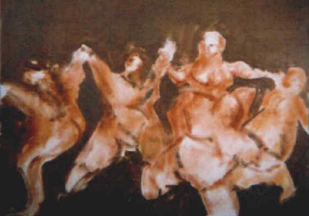 Giuseppe Schembri Bonaci : " Danza Danza" Huile sur toile  54 x 73 cm - 2004 -  LMDA /G.S.B. 