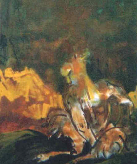 Giuseppe Schembri Bonaci : " Pan satyre " Huile sur toile  73,5 x 60 cm - 2004 -  LMDA /G.S.B. 