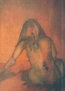 Giuseppe Schembri Bonaci : " Vera orange " Huile sur toile 92 x 65 cm  LMDA / G.S.B.
