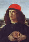 Sandro Botticelli " Portrait d'homme avec la Mdaille de Cosme l'Ancien" 1475 Galleria degli Uffizi Florence