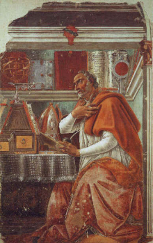 Sandro Botticelli :  " Saint Augustin" 1480 -  Eglise Ognissanti - Florence
