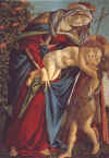 Sandro Botticelli :  " La Vierge a  l'enfant avec Jean-Baptiste" 1495 - (c)   Palazzo Pitti -  Florence