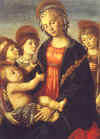Sandro Botticelli " Vierge  l'Enfant , les deux anges et Jean Baptiste" 1467  Galleria dell'Academia  Florence