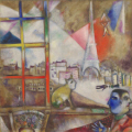 Marc Chagall : "Paris par la fenetre" 1913 -   (c) Musee Guggenheim Bilbao -  ADAGP