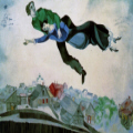 Marc Chagall : " Au dessus de la ville -2 "   Muses Royaux de Belgique - Bruxelles ADAGP