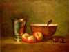 J.B.S. Chardin : " Nature morte aux ustensiles de cuisine " 1731  Huile sur toile 33 x 41cm  Muse du Louvre - Paris