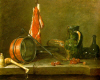 J.B.S. Chardin : " Nature morte aux ustensiles de cuisine " 1731 Huile sur toile 33 x 41cm  Muse du Louvre - Paris