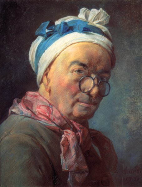 J.B.S. Chardin  " Autoportrait " Pastel 1© Coll. part.