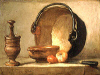 J.B.S. Chardin : " Le chaudon de cuivre"  1734 Huile sur toile  Muse Cognacq  Jay - Paris