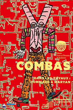 Robert Combas : affiche de l'exposition " Dans les tuyaux, hommage  Maryan " -  Muse d'Art et d'Histoire du Judasme - Paris