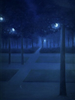    William Degouve de Nuncques : "Nocturne dans le Parc Royal à Bruxelles " © Coll. Part.  