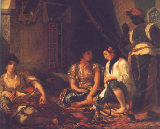 Eugne Delacroix :  "Femmes d'Alger dans leur appartement" 1834  Muse du Louvre Paris
