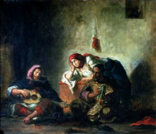 E.Delacroix  : "Musiciens Juifs de Mogador"  - 1847 - (c) RMN - Musee du Louvre Paris