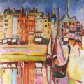 Raoul Dufy : " Vieilles maisons dans le port de Honfleur " 1906 -  Muse Thyssen-Bornemizsa -   ADAGP
