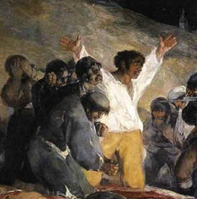 Francisco de Goya : " Les fusills de Mai 1808 " ( dtail ) - 1814  Huile sur toile -   Museo del Prado - Madrid
