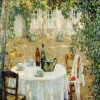 Henri le Sidaner : " Table de jardin au solei"  -   Muse des Beaux-Arts - Nantes -  ADAGP