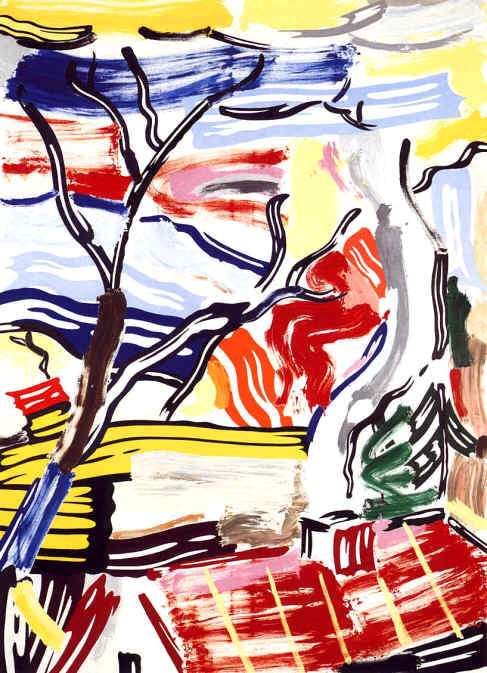 Roy Lichtenstein : dans son atelier  Southampton  en 1977 