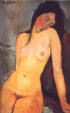 Amado Modigliani : " Nu assis " 1912 - Huile sur toile 92 x 60cm  -   Courtauld  Institute of Art - Londres