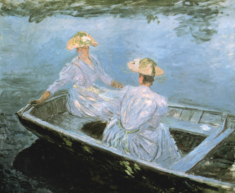 Claude Monet :   " La Barque Bleue "  1887  Coll. Part.