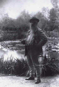 Claude Monet au bord de l'tang aux nymphas vers 1904  