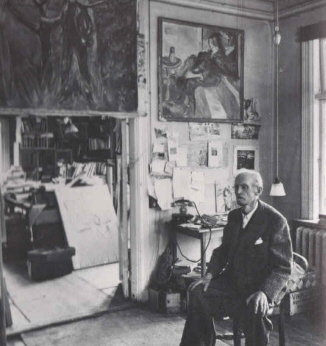 Edvard Munch dans son atelier le 12 dcembre 1943  Munchmuseet - Oslo