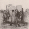 Abel Pann : " Mourants" - 1916 - Lithographie du dessin original, issue de l'album  La Cruche de larmes , publi par Nationl-Museums " Bezalel " -  Jrusalem 1926 -  Muse Juif de Prague