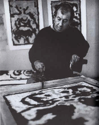 Jean-Pierre Pincemin dans son atelier © ADAGP