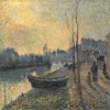 Camille Pissarro : " Quai du Pothuis, temps gris lumineux, Pontoise " 1882 - Huile sur toile -   Muse Malraux - Le Havre
