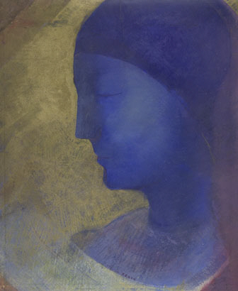 Odilon Redon : " Le profil bleu " - 1892 - Huile sur papier 30,1 x 24,7 cm  British Museum Londres