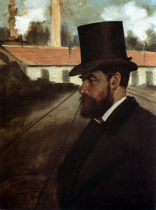 Edgard Degas : " Portarit de Henri Rouart devant son usine " 1875 - Huile sur toile   Coll. part. 