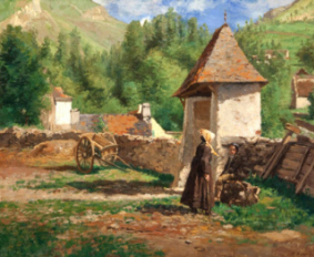 Henri Rouart : " A Gdre- Basses Pyrnes " -  Huile sur toile 1878  Coll. part.