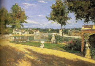 Henri Rouart : " Au bord de la Seine  Melun "-  Huile sur toile 46,5 x 65,5 cm  -1880 -  Muse d'Orsay - Paris