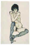 Egon Schiele "Nu féminin assis aux bas bleus" 1914 © Graphische Sammlung Albertina ,Vienne