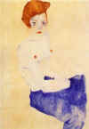 Egon Schiele : "Femme assise " 1911 - © Haags Gemeentenmuseeum voor Modern Kunst  La Haye
