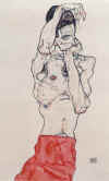 Egon Schiele "Homme debout avec serviette rouge " 1914 © Graphische Sammlung, Albertina Vienne