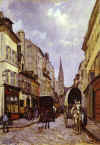Alfred Sisley : " La Grande Rue à Argenteuil  " 1872 Huile sur toile 47 x 65 cm © Castle Museum Norwich