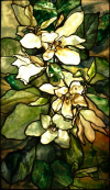 Louis ComfortTiffany : " Magnolias " 1900 - Vitrail  -  Muse de l'Ermitage - St Petersbourg