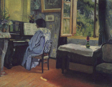 Felix Vallotton  : " Dame au piano " 1904 - (c)   Musee de l'Ermitage - St Petersbourg