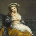 Louise Vige Lebrun : " La Tendresse " - Portait de l'artiste avec sa fille 1786 - Huile sur bois 105x84 cm -  Muse du Louvre - RMN