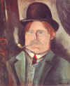 Maurice de Vlaminck  : "Autoportrait "  - Huile sur toile 1911 - (c)  Musee d'Art Moderne - Paris  - (c) ADAGP
