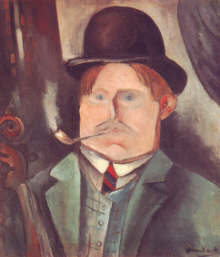 Maurice de Vlaminck  : "Autoportrait "  - Huile sur toile 1911 - (c)  Musee d'Art Moderne - Paris - (c) ADAGP