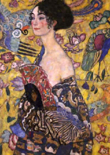 Gustav Klimt :  "Femme a  l'eventail " 1917-1918  - (c) Coll. part. - Vienne 