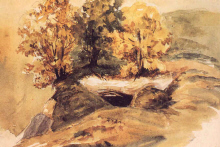 E. Delacroix : " Trois arbres sur une colline "  1827 -  (c) Musee Bonnat - Bayonne