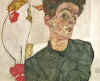 Egon Schiele "Autoportrait aux alkkenges " 1912  Graphische Sammlung, Albertina Vienne