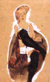 Egon Schiele "Fille aux jambes croises" 1911 Coll. Part.Etats Unis